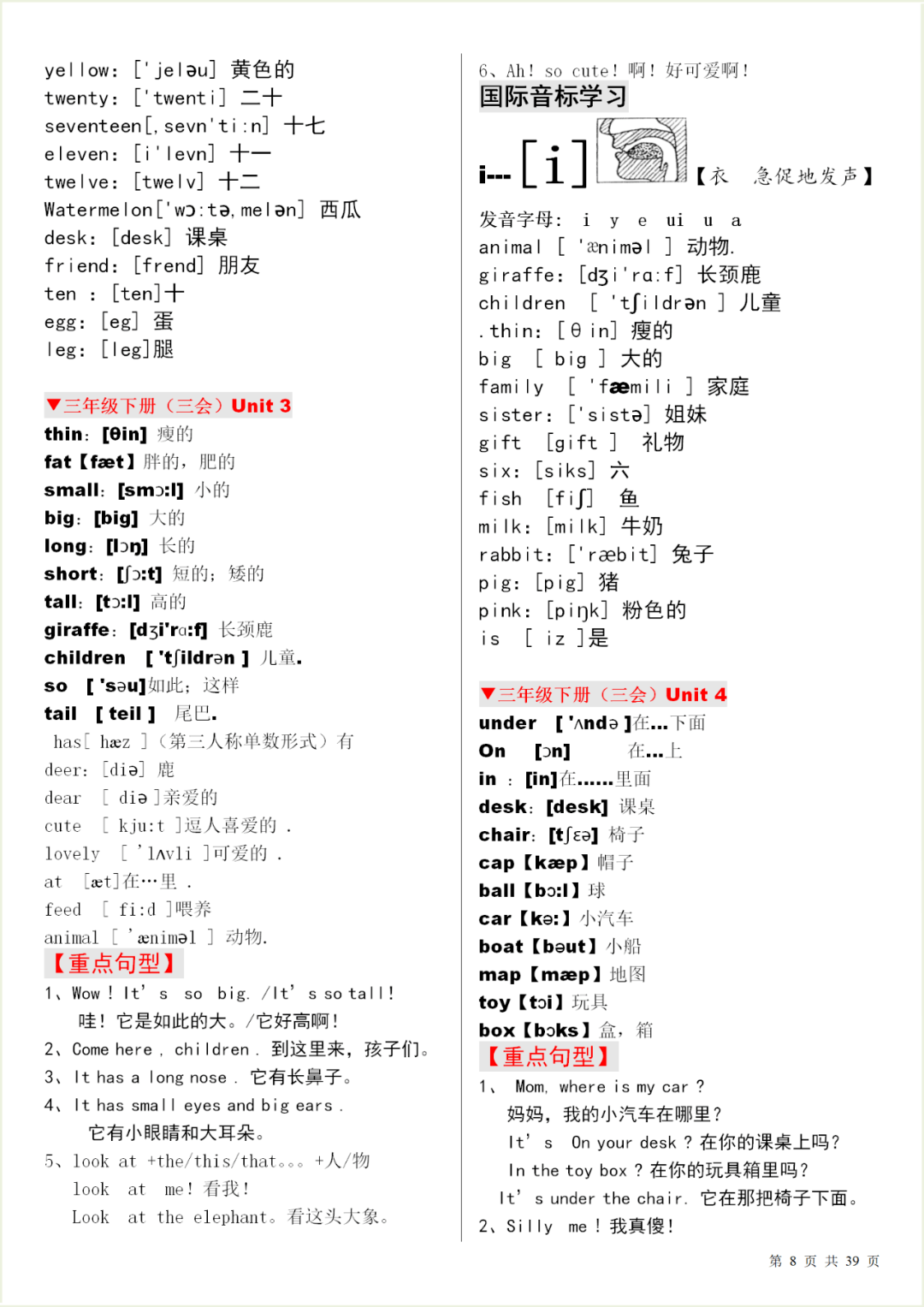 
暑假必备：小学英语单词表汇总（附音标）【太阳成集团tyc7111cc】(图26)